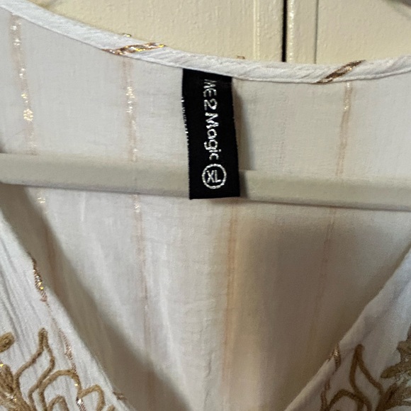 Magic White and Gold Embroidered Maxi Dress - Picture 7 of 12